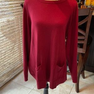 Jeanne Pierre 100% cotton sweater deep red size XL
